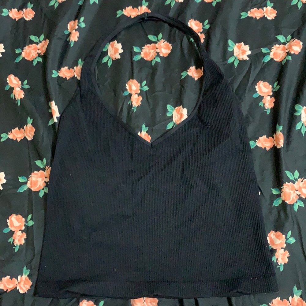 Ribbed Halter Crop Top